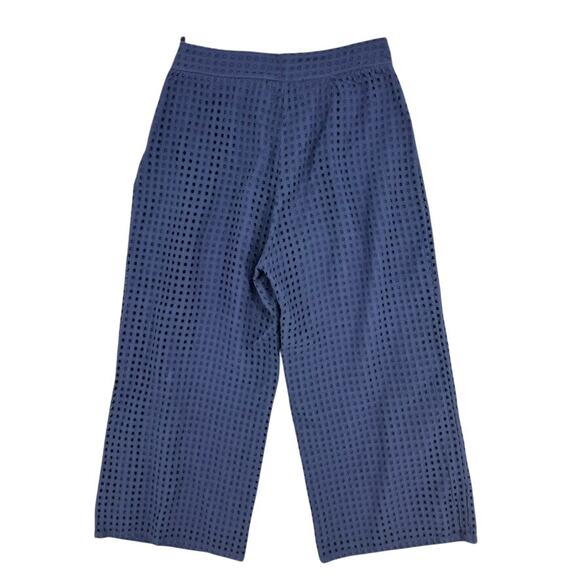 KAOS Pants Blue Size 8 IT 44 Blue Eyelet Side Zip Pants - Picture 2 of 7